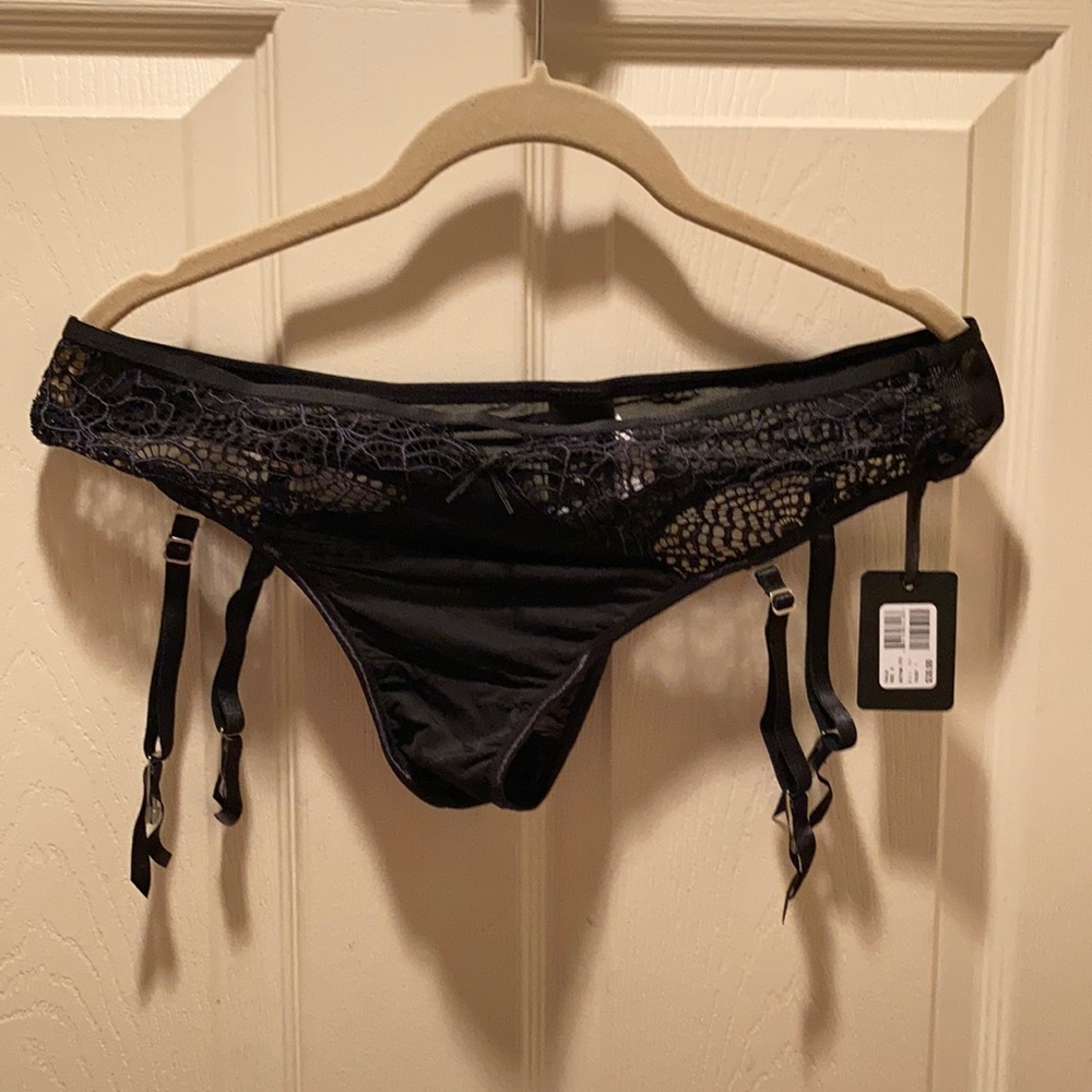 Ashley graham NWT thong w silk hose clips